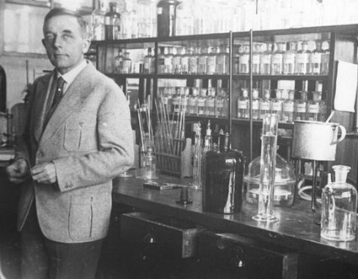 Dr. Otto Warburg in his laboratory